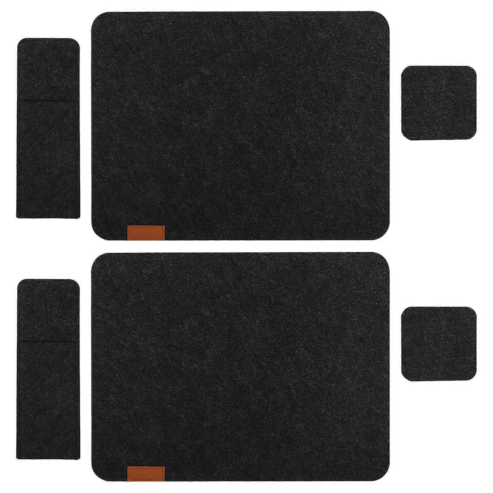 Versatile Placemat Coaster Placemat Set Scene Arrangement Heat Resistant Felt Rectangle 2 Sets