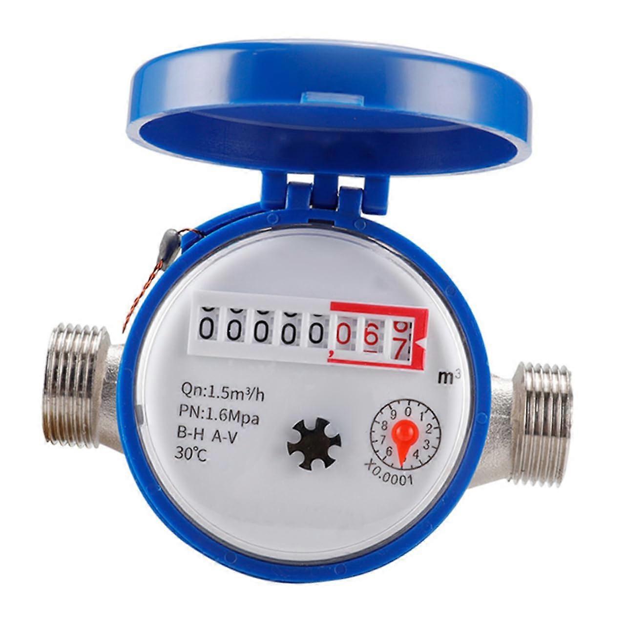 Intelligent Cold Water Meter E Mechanical Water Meter with Protective Cover and Corrosion Resistant for Garden Reliable Ref: 9869