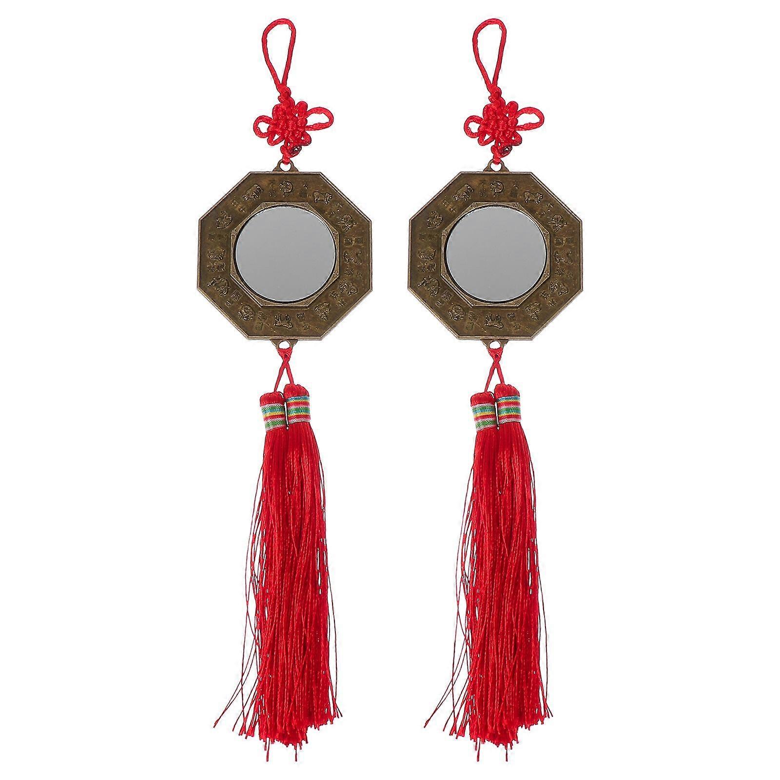 2pcs Home Blessing Pendant Feng Shui Pendant Unique Alloy Taoism Crafts for Home