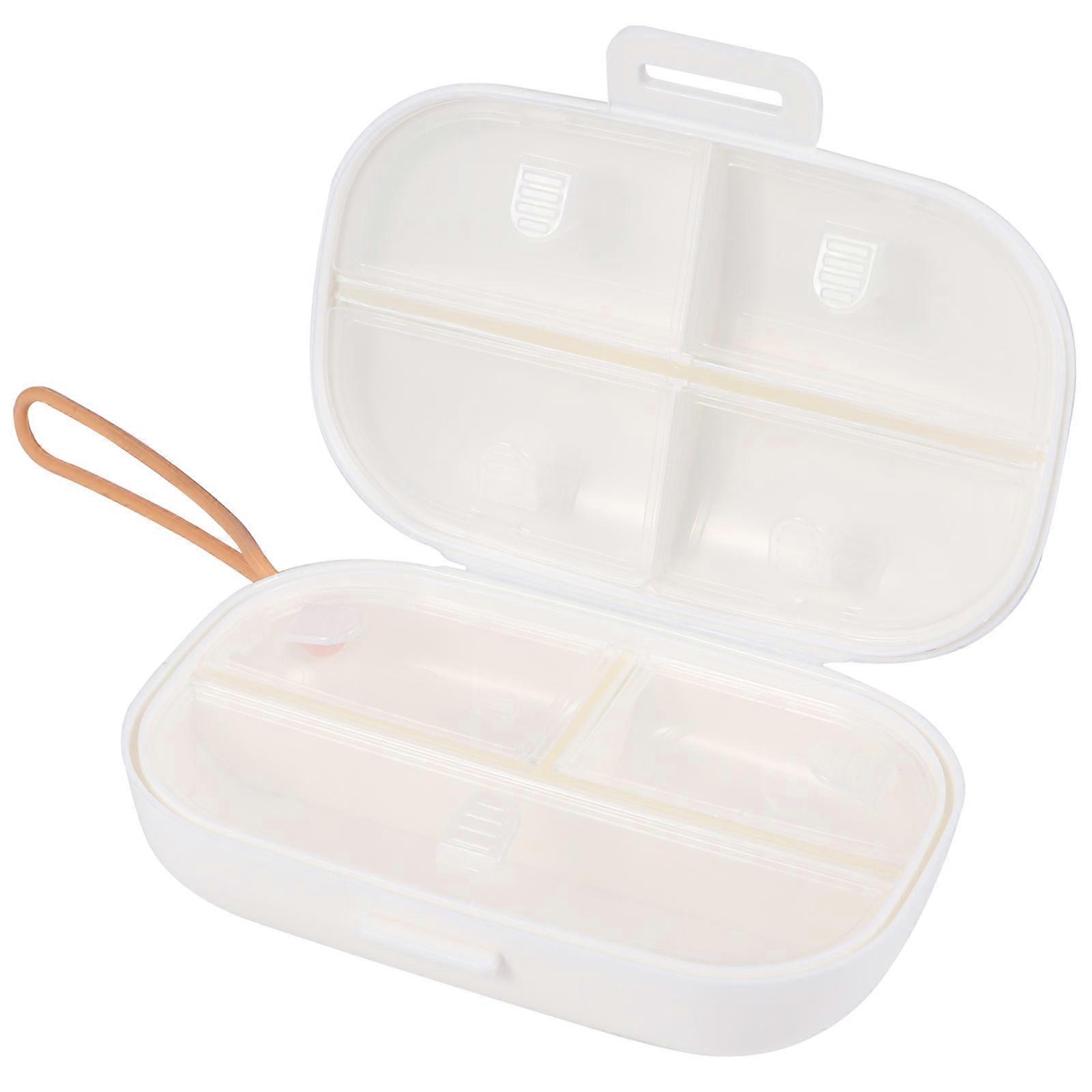 Medication Organizer Portable Pill Case Holder Travel Friendly Compact White 1Set