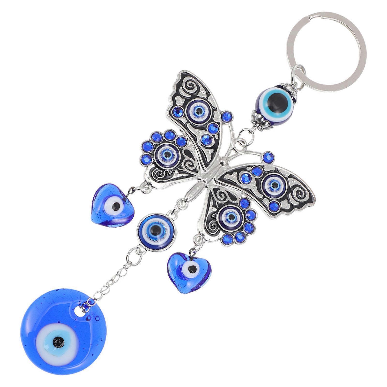 Butterfly Pendant Keychain Hanging Charm Key Attachment Everyday Use Assorted Color 17X6.7cm 1Pcs