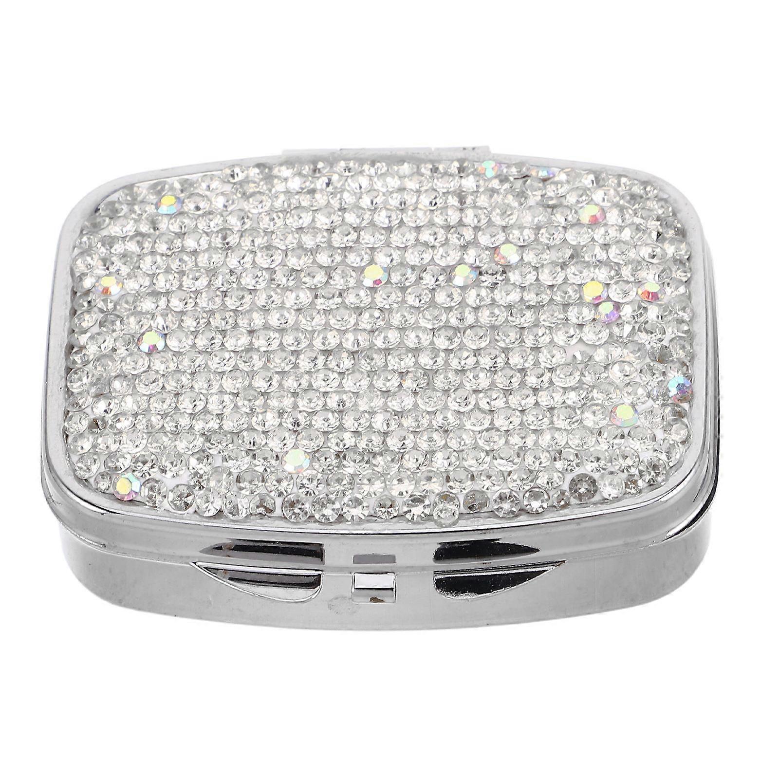 Travel Supplement Container Portable Mini Pill Organizer Square Shape Elegant Style for Daily Use and Travel 5.50X4.70X2.80CM 1Pcs