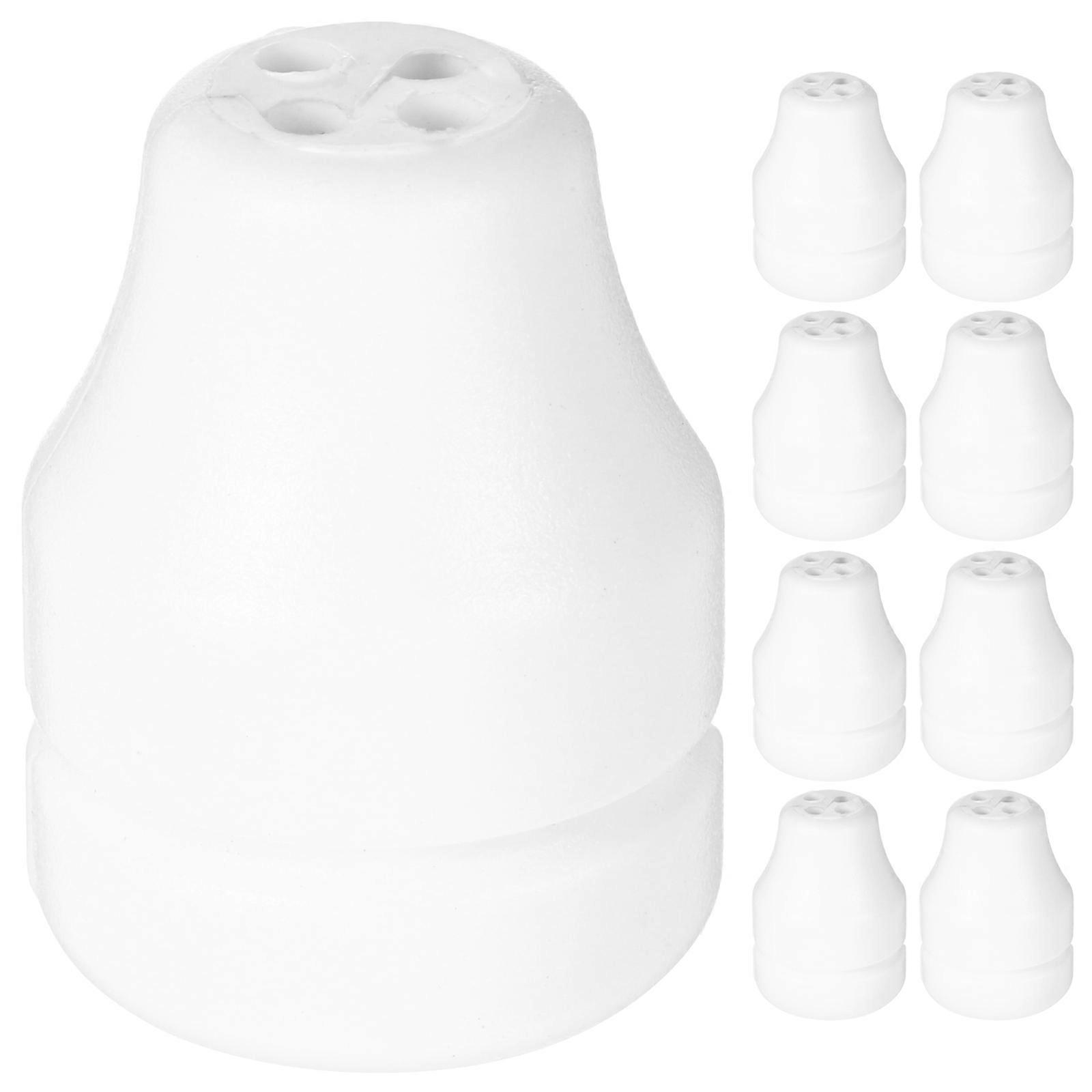 Window Blind Cord Pulls Decorative Use Minimalist Design Square Shape White Wood 12Pcs