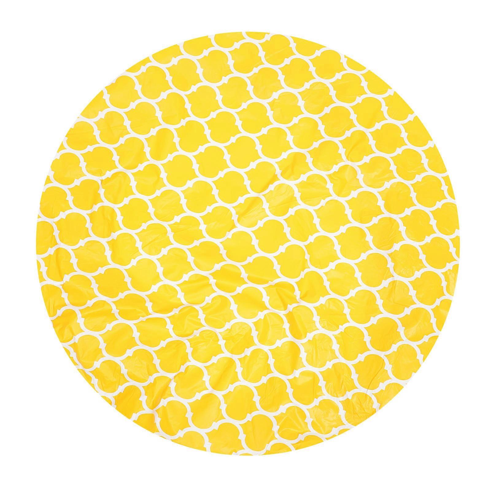 Decorative Tablecloth Round Table Protector Cover Oil-Proof Water-Proof Scratch-Resistant For Party Home Use Yellow 114.00X114.00X0.30CM 1Pcs