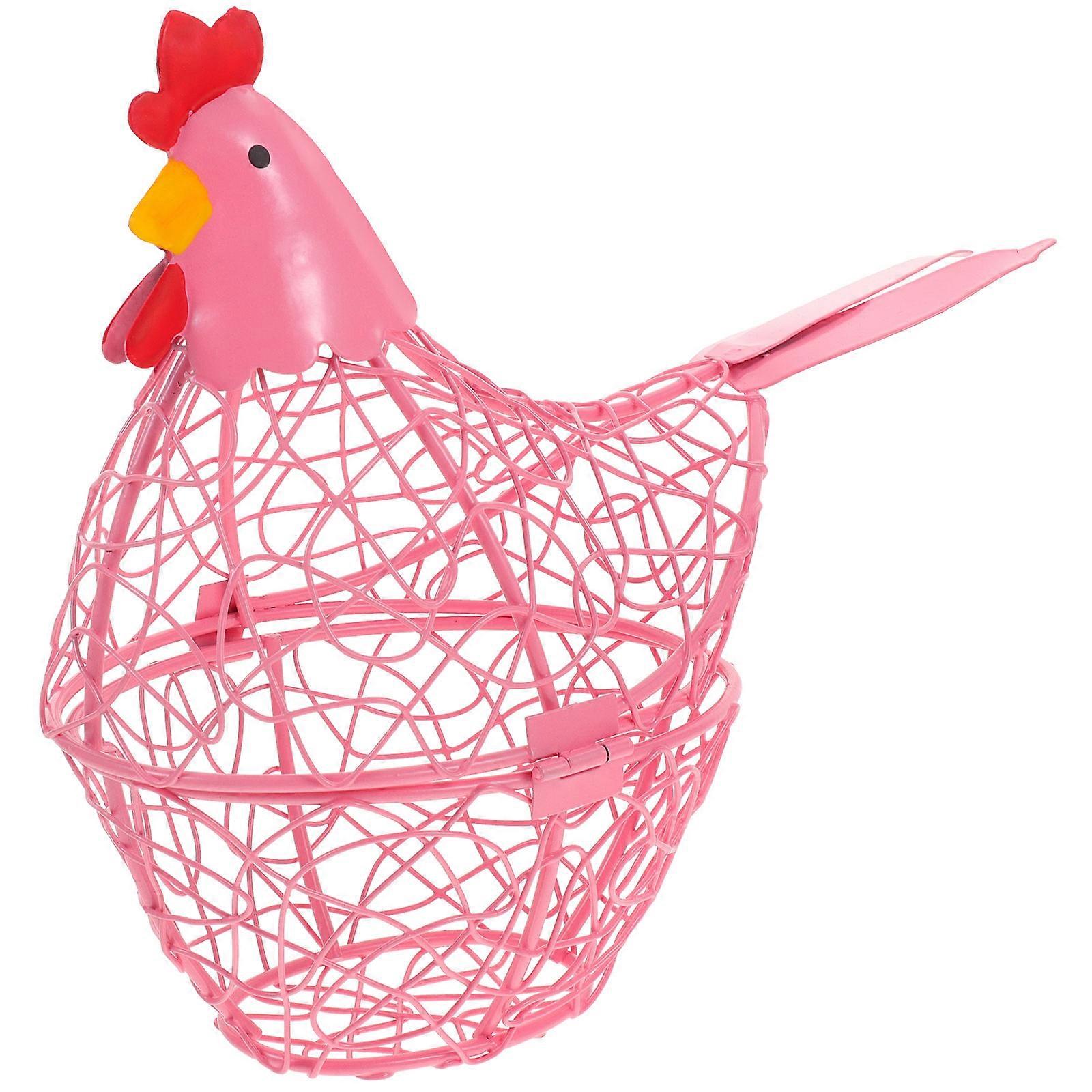 Kitchen Small Egg Holder Iron Chicken Wire Basket Easter Egg Storage 1Set