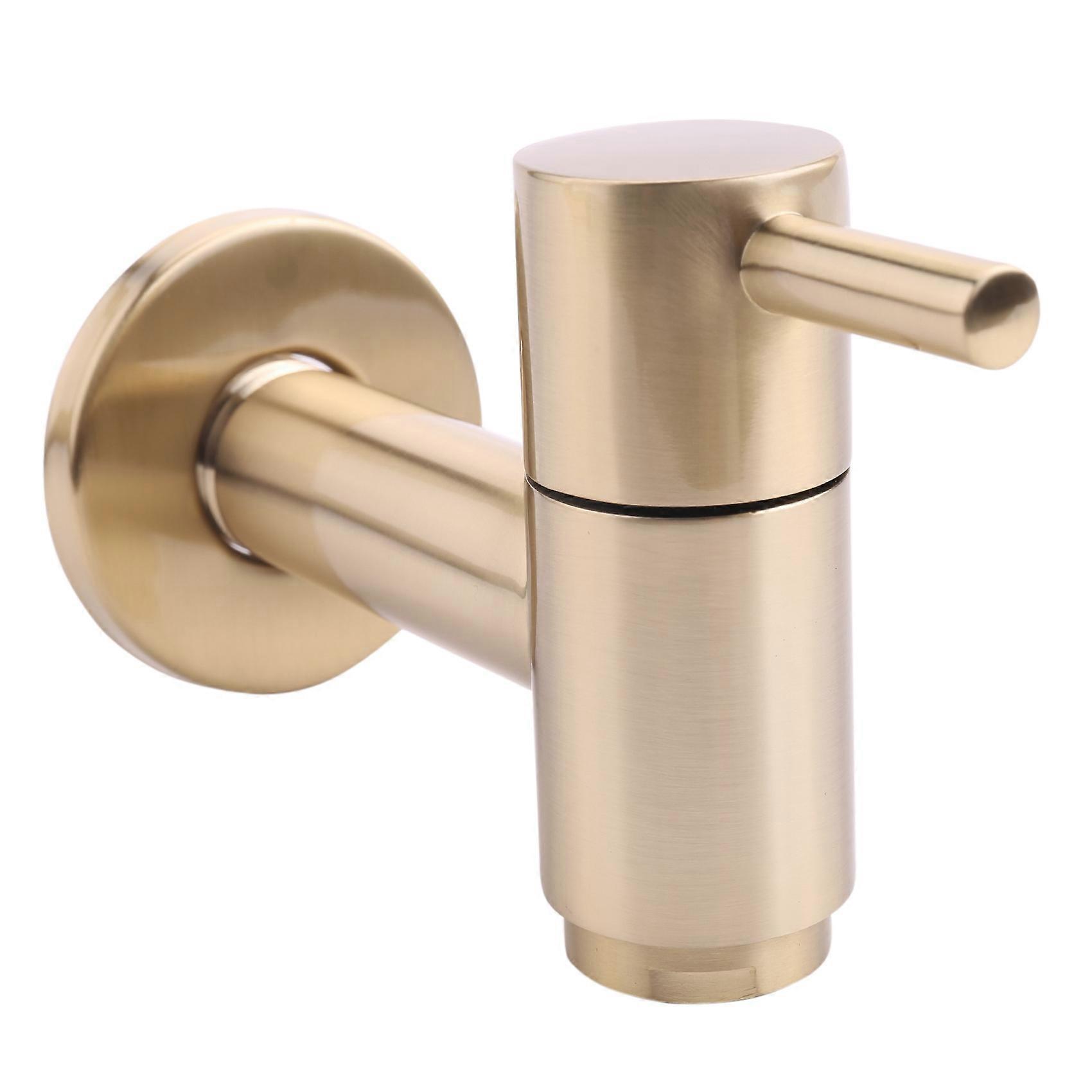 Brushed Gold Round Copper Mop Valve for Washing Machine Pool Faucet Garden Outdoor Bathroom Faucet