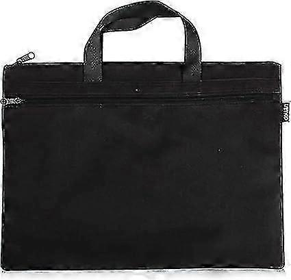 Office Document Bag, Men Briefcase Portable Binder A4 File Zipper Bag Black 1 Piece-XinHan
