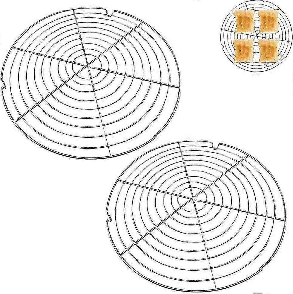 Set Of 2 Round Cake Cooling Racks - Cake Rack For Even And Fast Cooling - Easy Release Of Baked Goods.