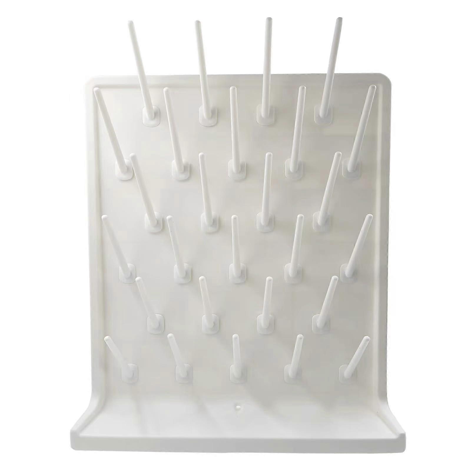 Lab Dish Drying Rack 27 Pegs Wall Mounted White Cleaning Frame Ref: 5448