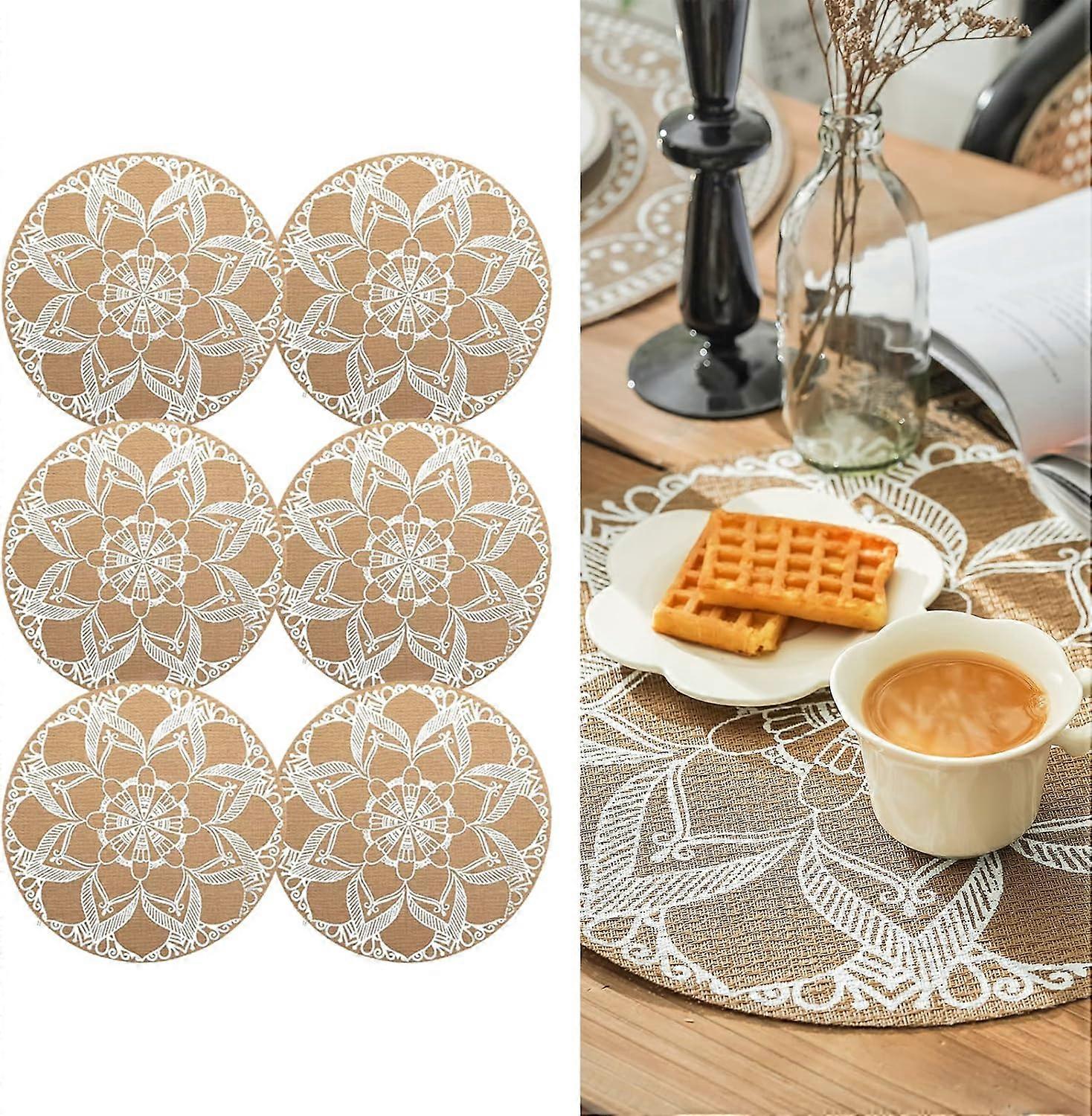 6-piece round placemat PVC woven placemat