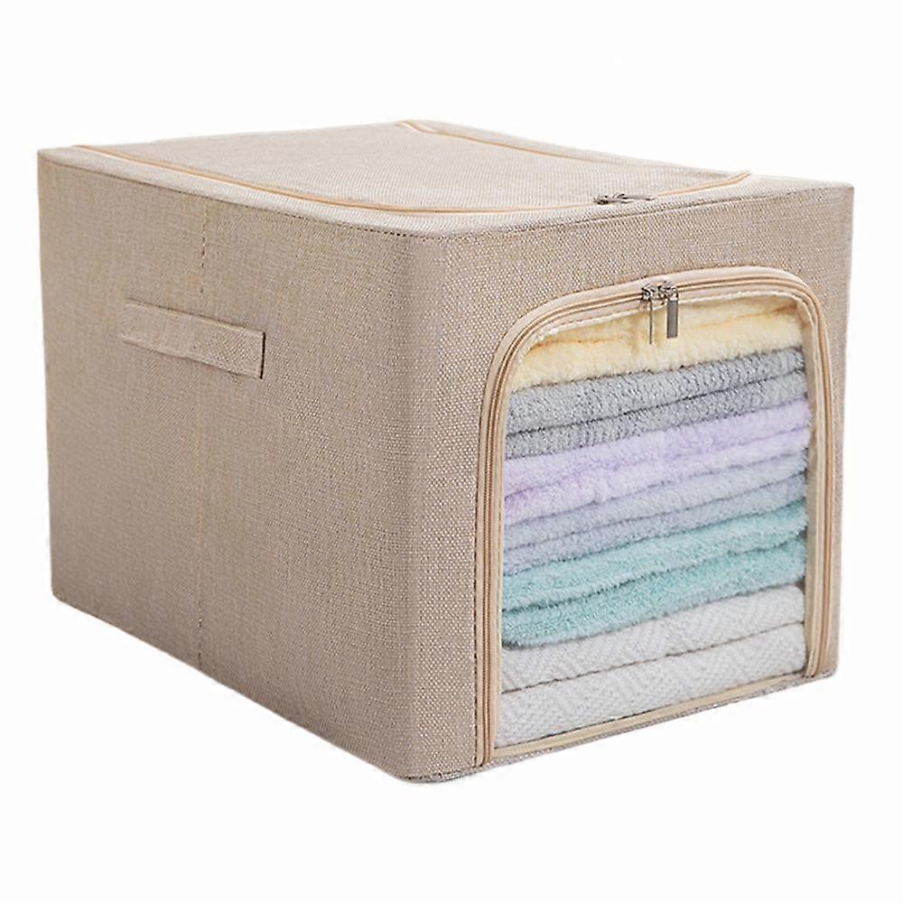 Clothes Storage Bins With Metal Frame, Stackable Storage Box