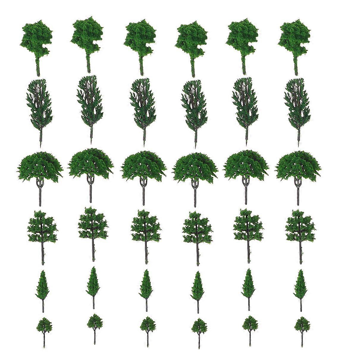 Model Trees Artificial Tree for Decorative Use 100Pcs Green Miniature Landscape Scenery