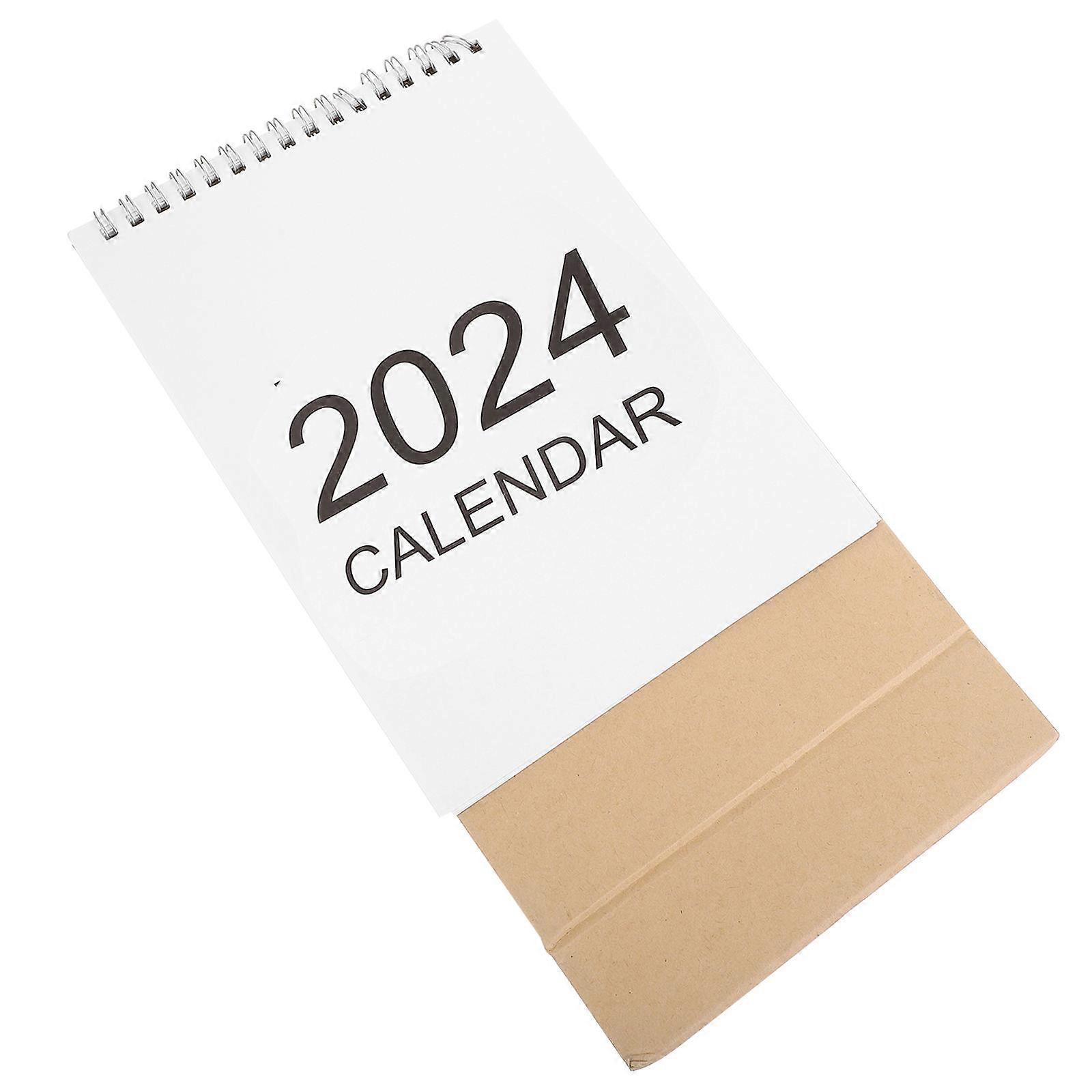 Calendar Desk Small Desk Calendar 2024 Simple Business Style Home Decoration 23.8x15cm Note-taking 1Pack