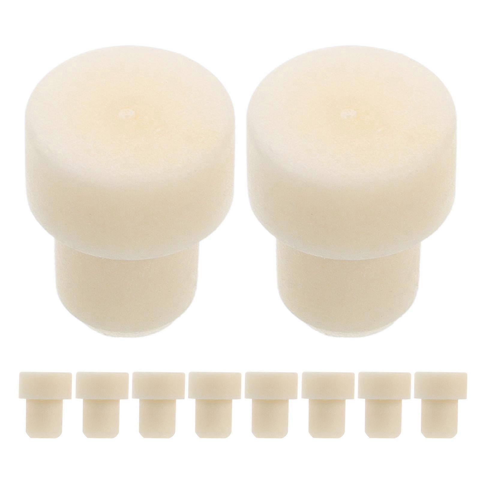 Beige Rubber Unique Wine Stoppers for Sealing Essential Oils and Beverages Easy to Use 10pcs Mini Size