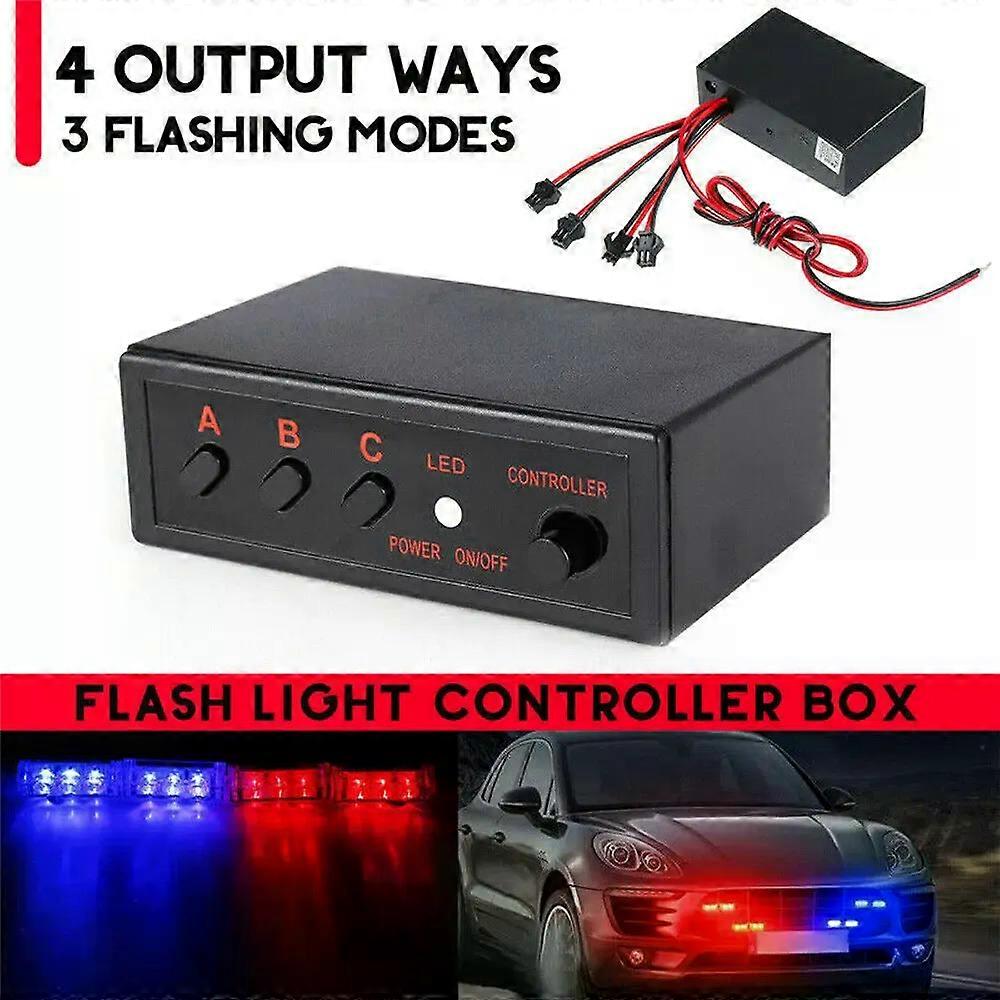 4 Ways LED Strobe Flash Light Lamp Flasher Flashing Controller Box 12V Flashing Modes Controller Box LED Strobe Flash Light Lamp