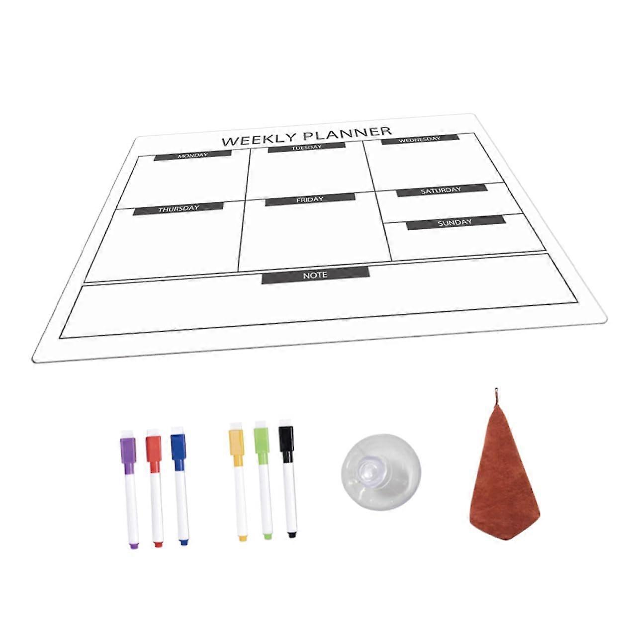 1Satz Magnetic Dry Erase Board For Refrigerator Fridge Whiteboard With Markers And Suction Cup Planning Shopping Lists