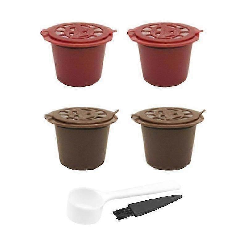 4pcs Refillable Reusable Coffee Filter Capsules Pods Best For