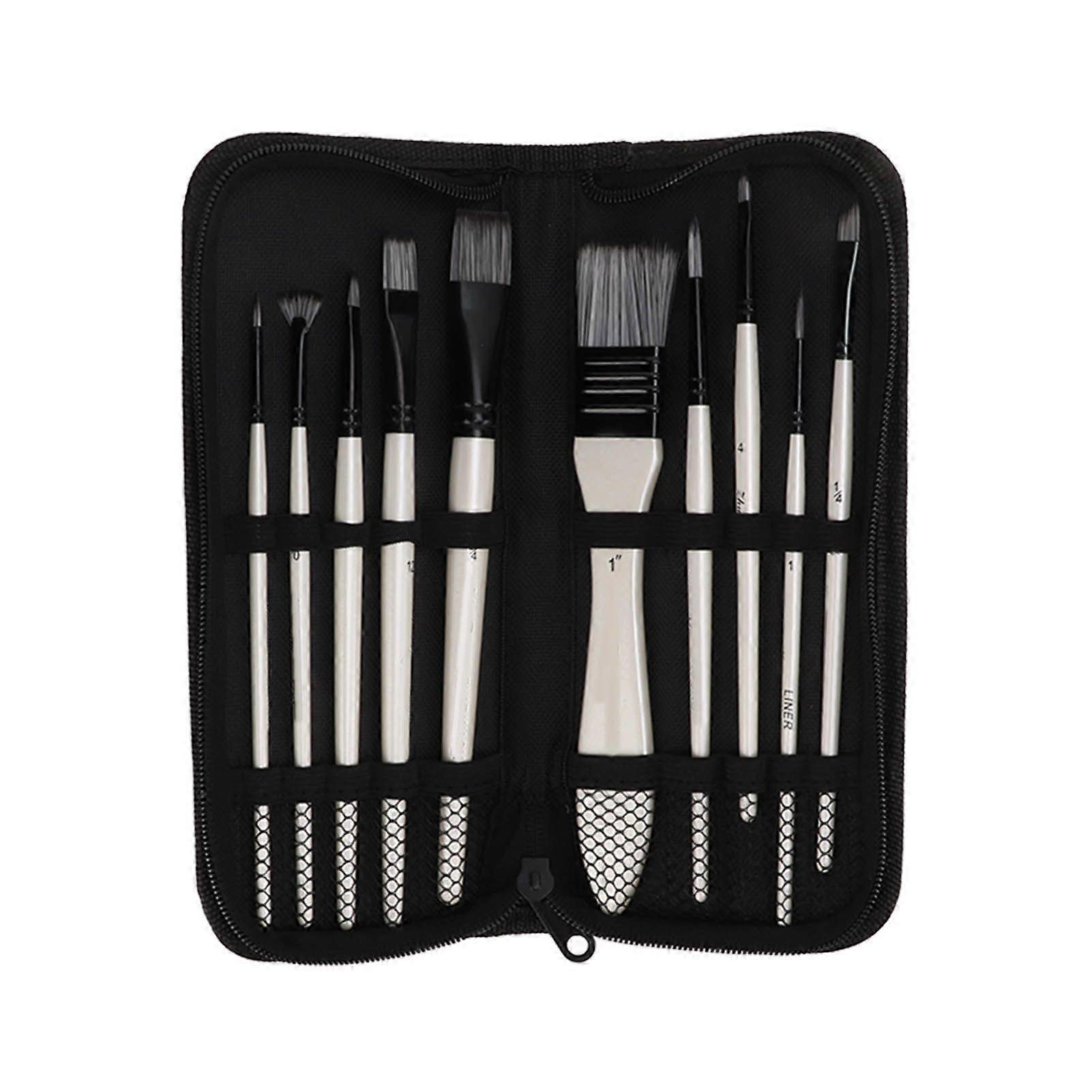 2025 Latest Model  10PCS Paint Brushes Set Multiple Sizes Nylon Wool Solid