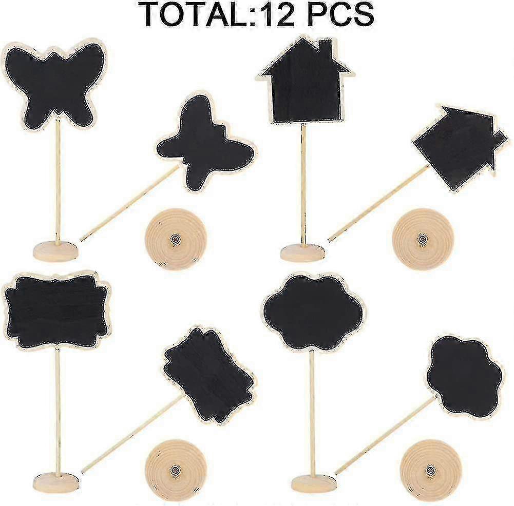 Mini Chalkboard Labels - 12 Pack Small Blackboard Signs