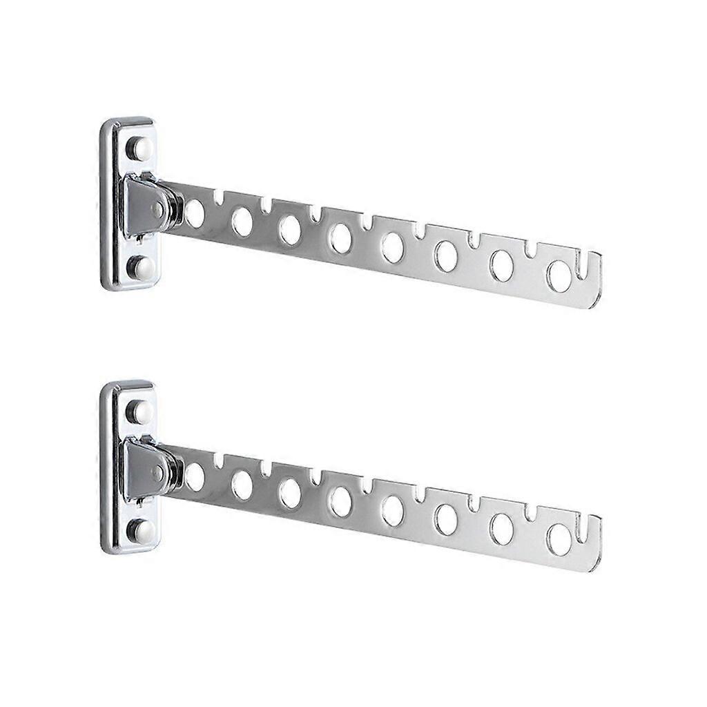 Folding wardrobe hooks 2 pieces stainless steel hooks clothes rod