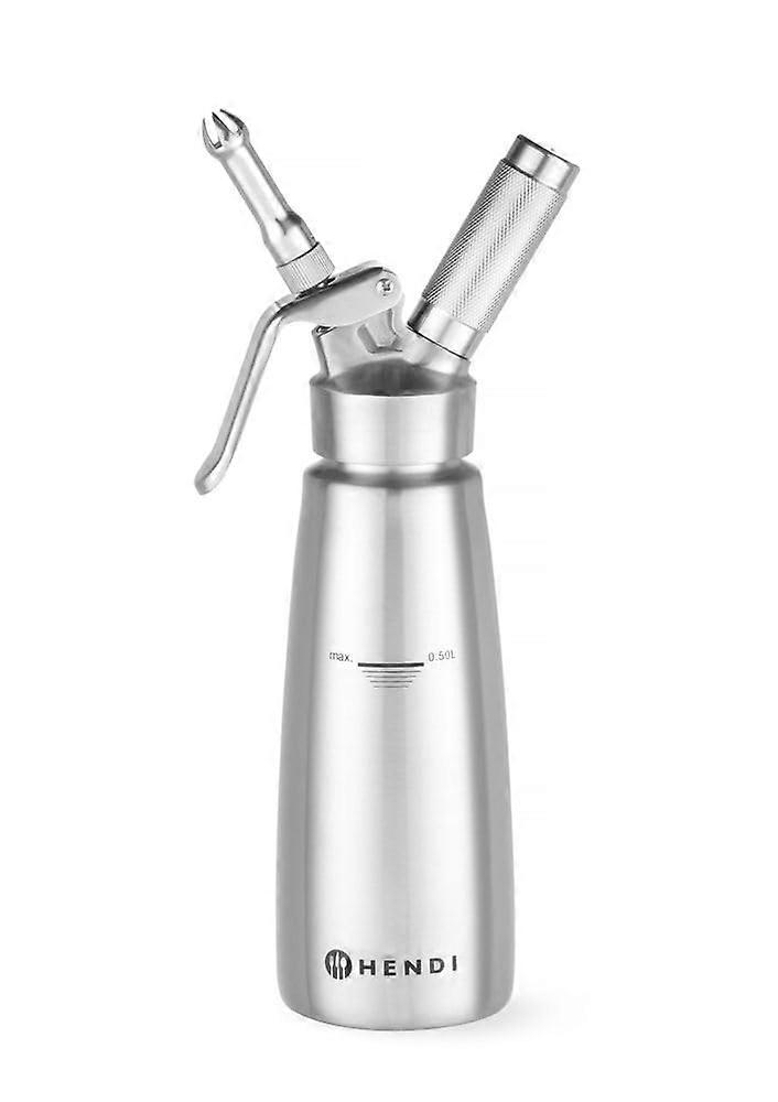 Cream Dispenser with 3 Nozzles and Brush, 0.5L, Stainless Steel