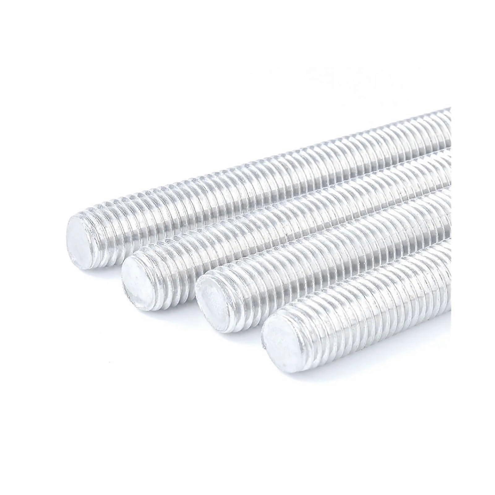WALENI Aluminum 6061 Threaded Rod Fully Threaded Rod M5 M6 M8 M10 M12 M14 M16 Length 40 mm 200 mm (M6 x 200 (5 Pieces) M6x200(5pcs)