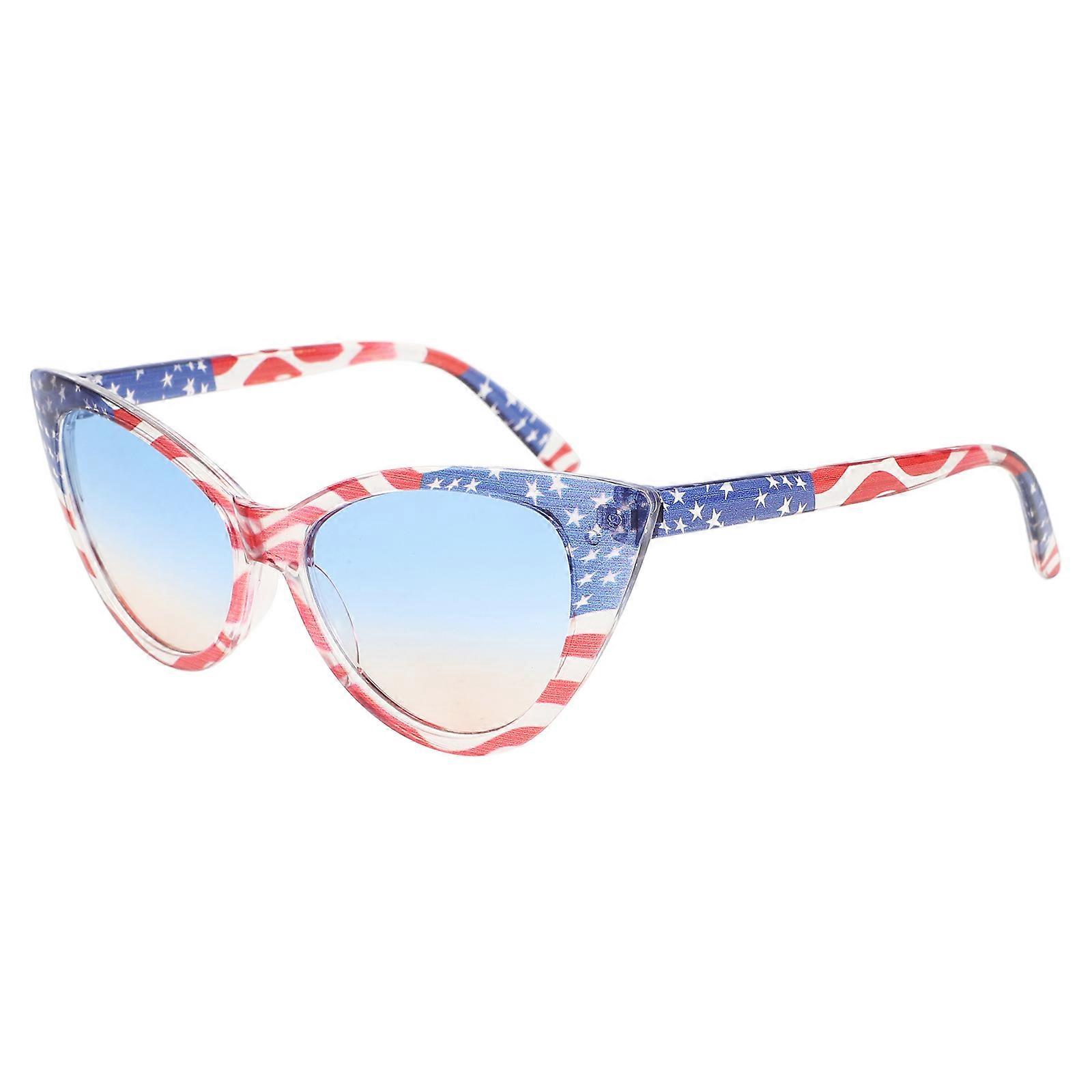 Patriotic Cat Eye Sunglasses with USA Flag Design – Stylish, Durable, and Comfortable Eyewear for July 4th Parties and Holiday Celebrations