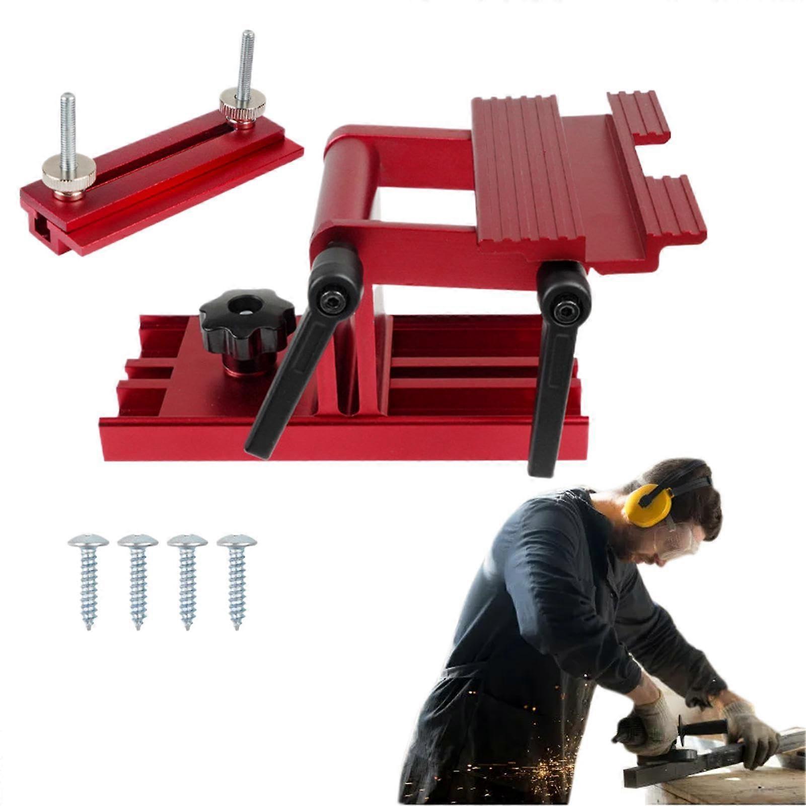 Grinding Tool Support Device, Bench Grinder Tool Rest Jig Bench Sharpening Device Adjustable Grinding Stand for Increased Precision Red