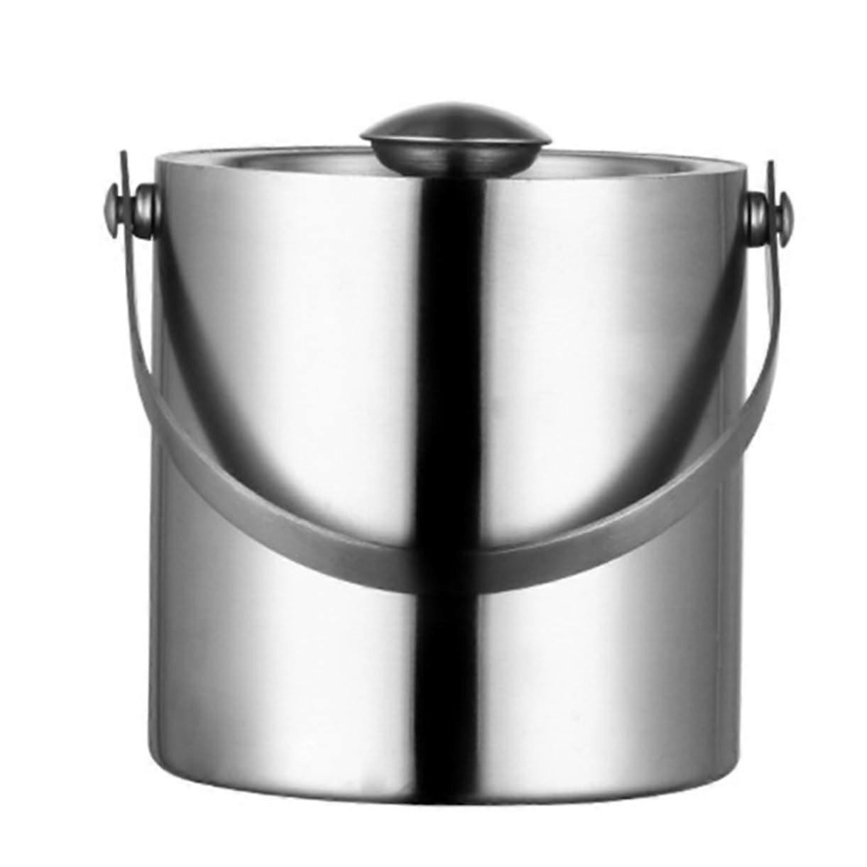 Insulated Wine Bottle Bucket with Lid for Bar Parties - Durable Ice Bucket for Drinks, 3L Stainless Steel, Modern Design