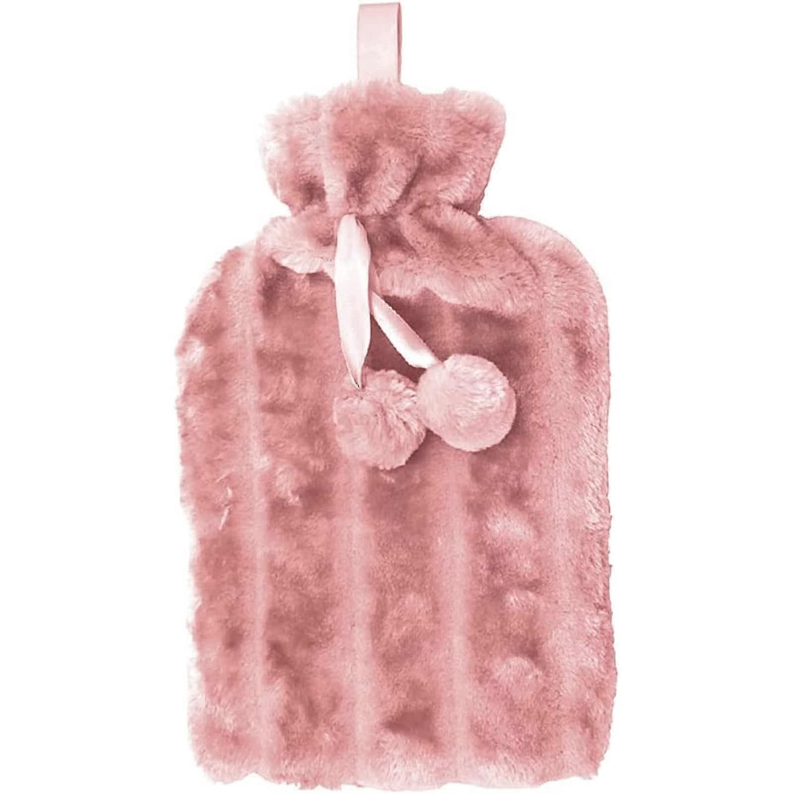 Hot water bottle 2000 ml, large capacity with soft plush cover, warm pack for cramps