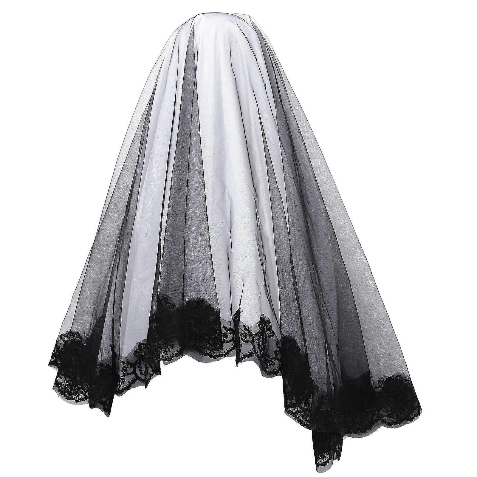 Wedding Veil Costume Black Veil Gothic Style Stage Performance 1Set