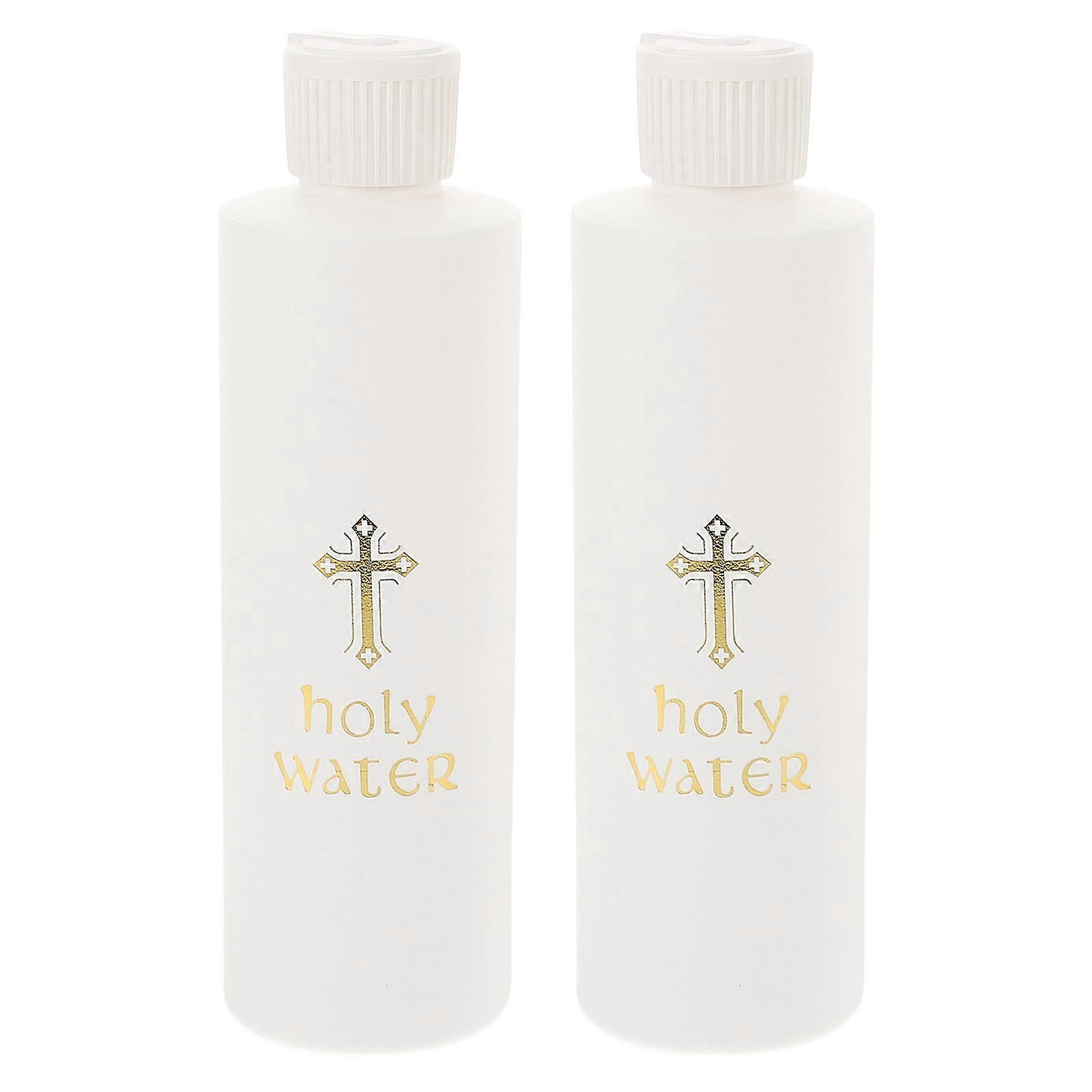 Plastic Holy Water Bottles Set of 2 – Lightweight, Portable for Church, Baptism, Exorcism, Religious Ceremonies, Easter, and Travel