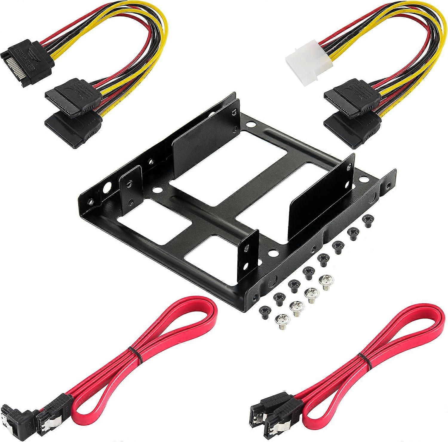 power Cables and Screws Included) Mounting Kit and Cable Kit with Mounting Frame for 2 SSDs - 2.5" Internal Hard Drive (SATA 3 Cable