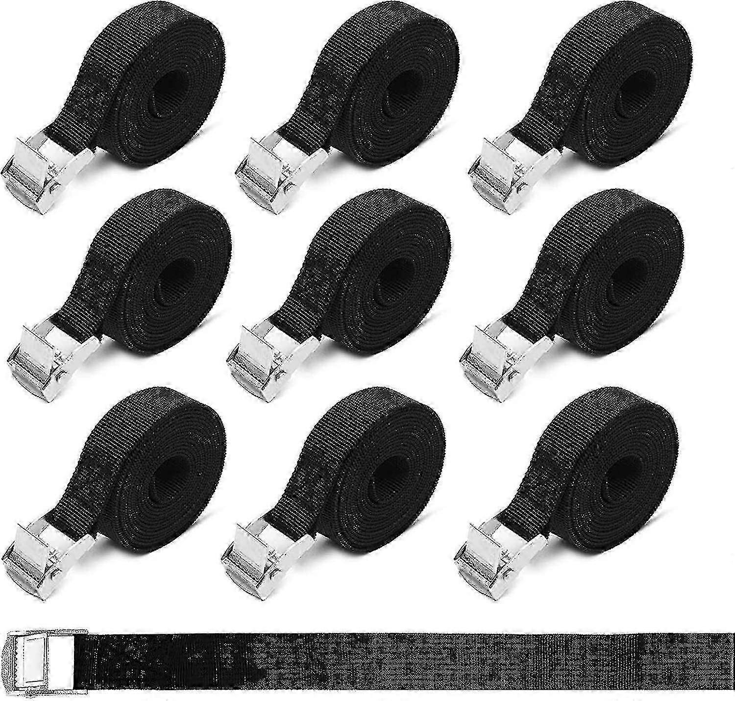 Adjustable Lashing Straps - 10 Pack of 2.5 cm x 60 cm Short Straps for Secure Tie-Downs & Load Management
