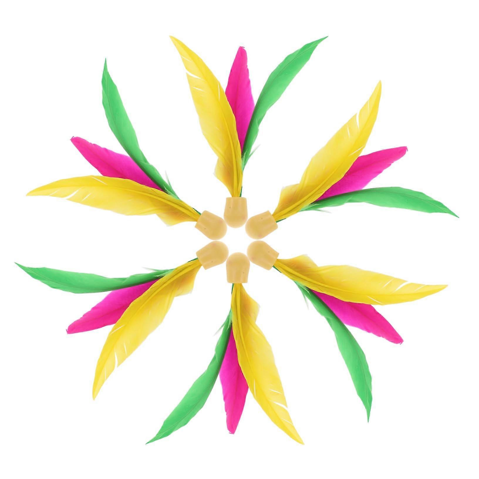 6 Piece Langhaarbrett Badminton Birdie Set with High Elastic Squash Racket Balls and Elastic Step Ball for Jian Zhan Kick