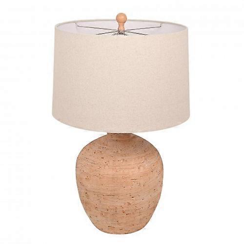Hestia Terracotta Ceramic Table Lamp With Natural Shade 25