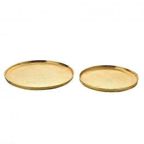 Hestia Gold Metal Set of 2 Round Display Trays 26 & 30cm