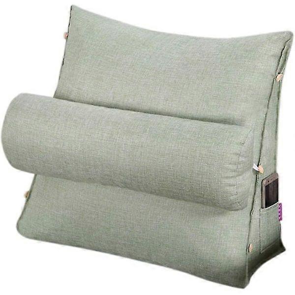 Reading and TV cushion, back wedge cushion with adjustable height and pockets, triangular back cushion