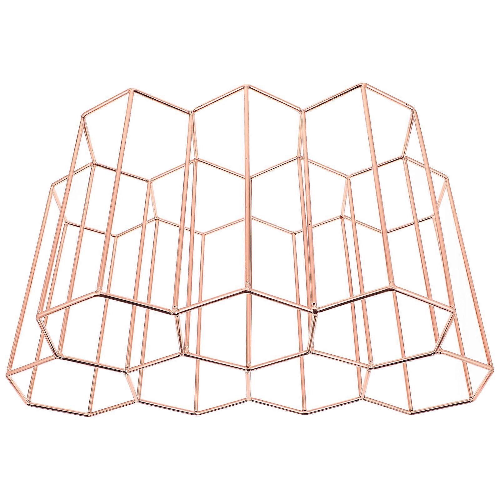 Golden Iron Honeycomb Wine Rack for Home with Resistance and Bend Resistance 7 Holes
