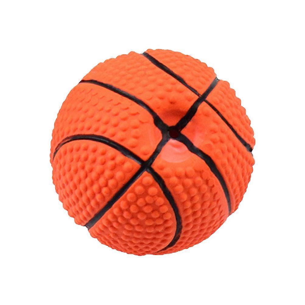 Basketball Shaped Dog Chew Toy Squeaky Interactive Molar Toy for Pets