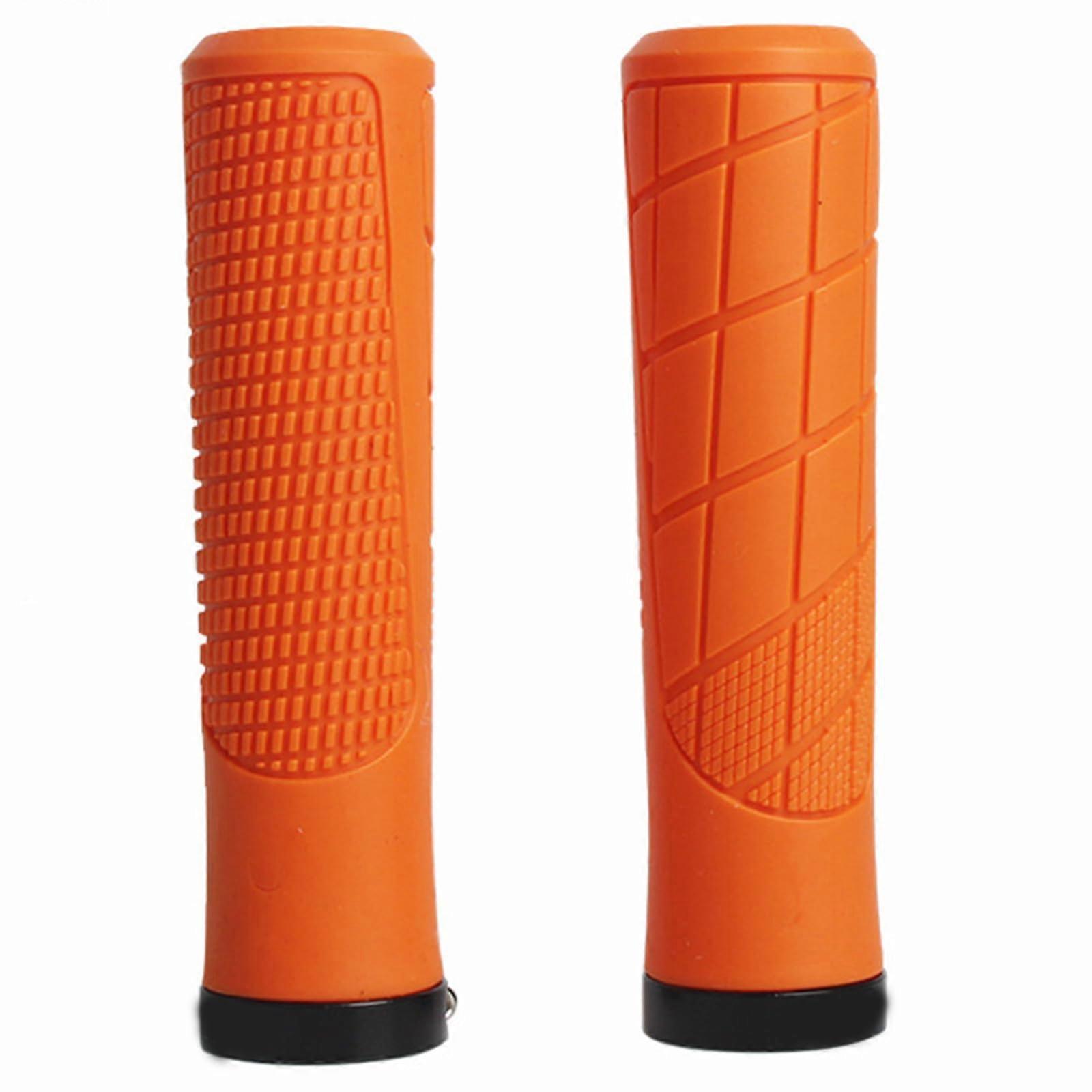 Single Lock Bicycle Grip Handlebar, Shock-Resistant Rubber, Non-Slip for Mountain Bikes and Folding Bikes