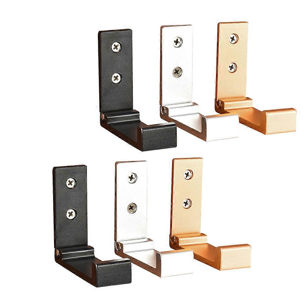 Space Saving Folding 90 Degree Design Smooth Surface Wall Hanger Coat Hook 6Pcs Black