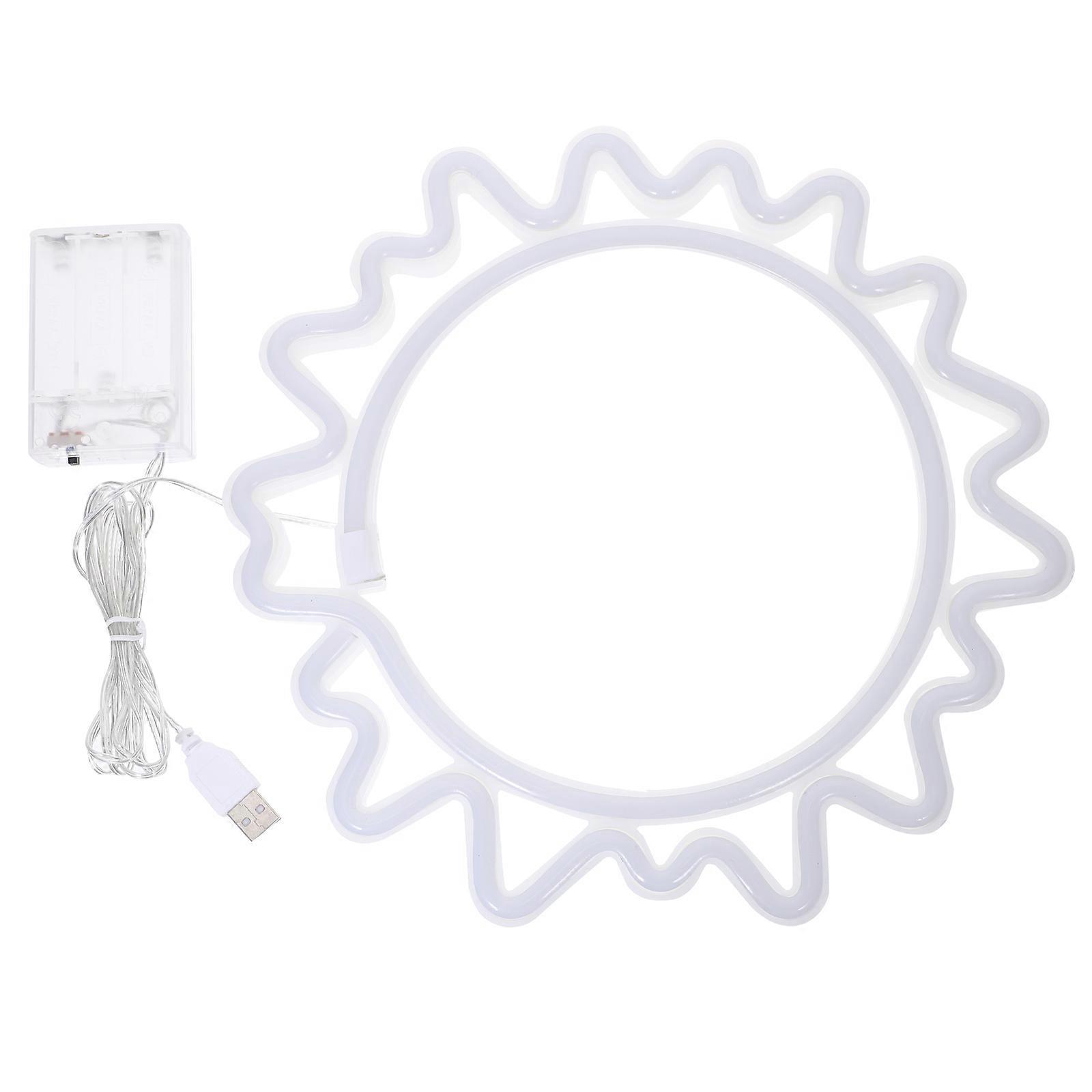 Red LED Neon Sign for Bedroom Decor with USB Dual Power Supply PC Material Sun Shape 12.5 Inches