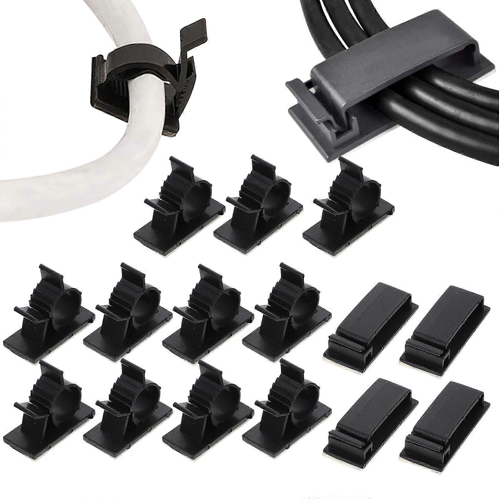 18pcs Self Adhesive Power Cord Organizer Clips for Cable Management, Wall Mountable Cord Holders for Use
