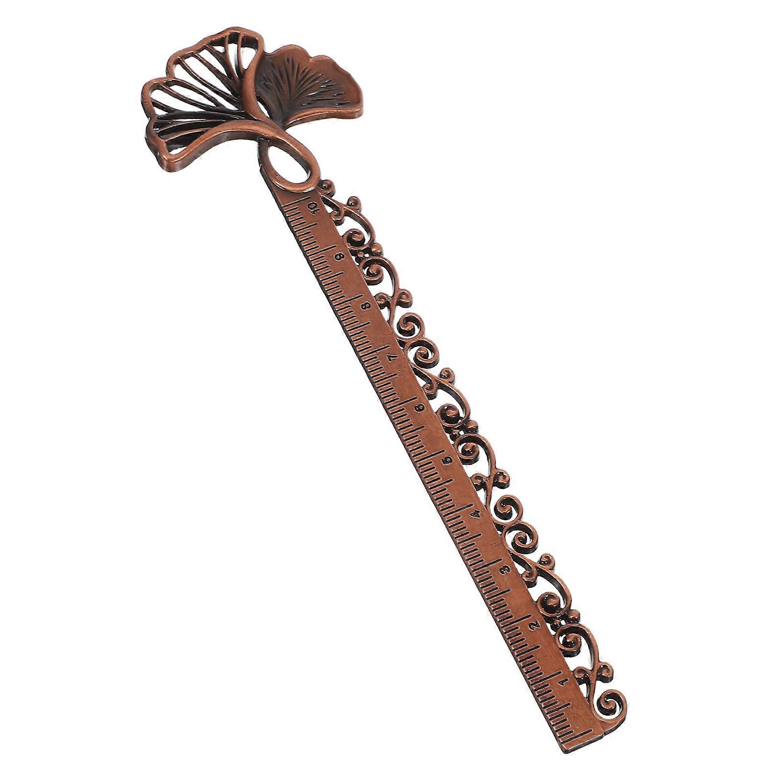 Aesthetic Vintage Design Butterfly Ginkgo Leaf Bookmark Ruler Tool For Artistic Individuals Office Use 13.60X3.60X0.20CM 1Pack