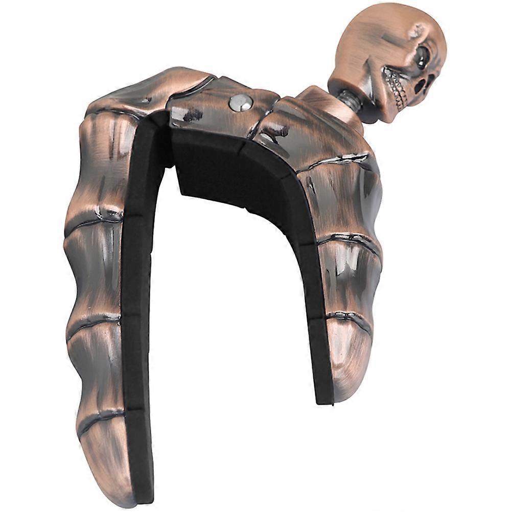 Electric Acoustic Guitar Skull Shape Capo For Music Practice With Multi-Instrument Use In Golden 1Pack