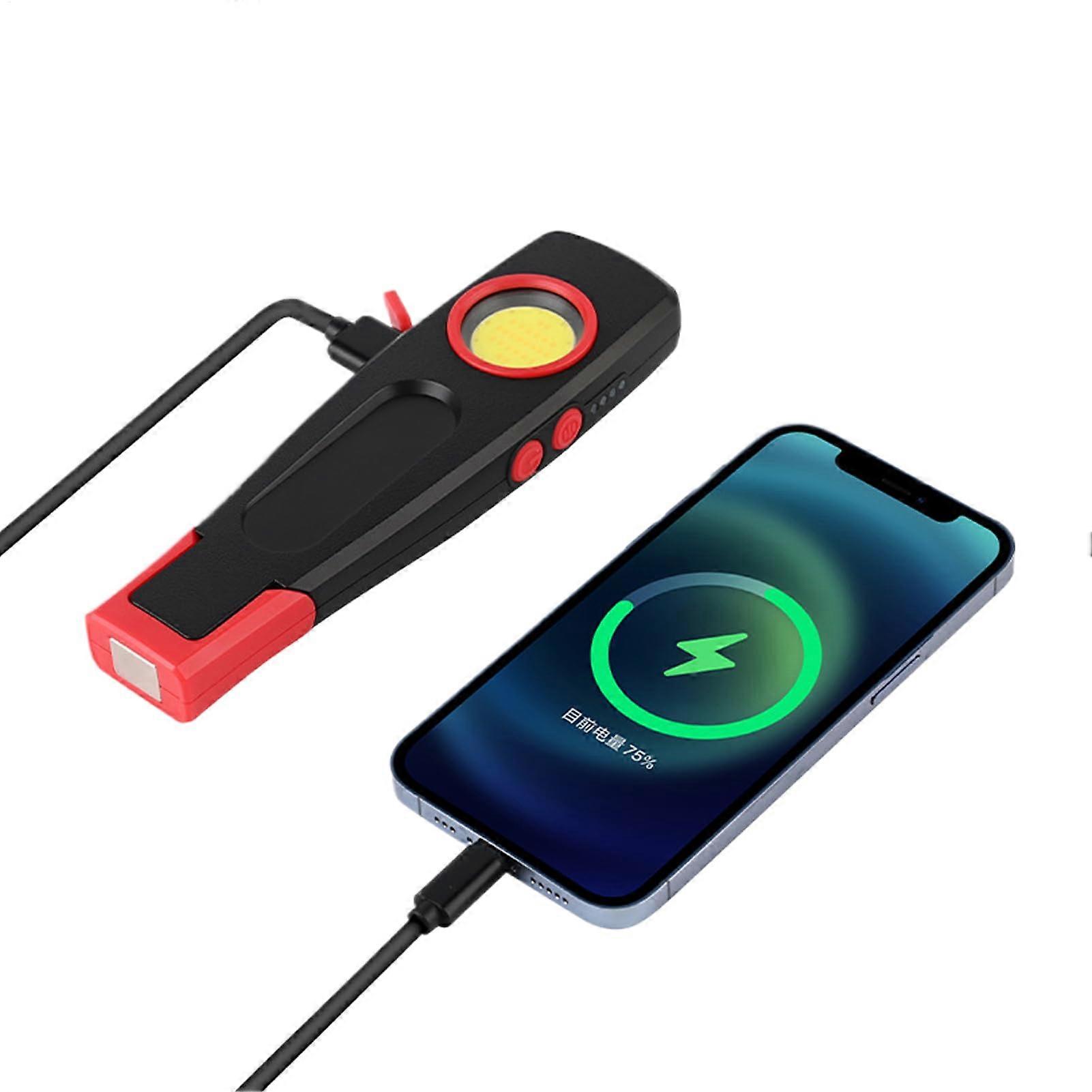 Work Light Multi-Angle Rotating LED Lamp, Magnetic Rechargeable Bright Torch For Outdoor Fishing, Garage Car Workshop