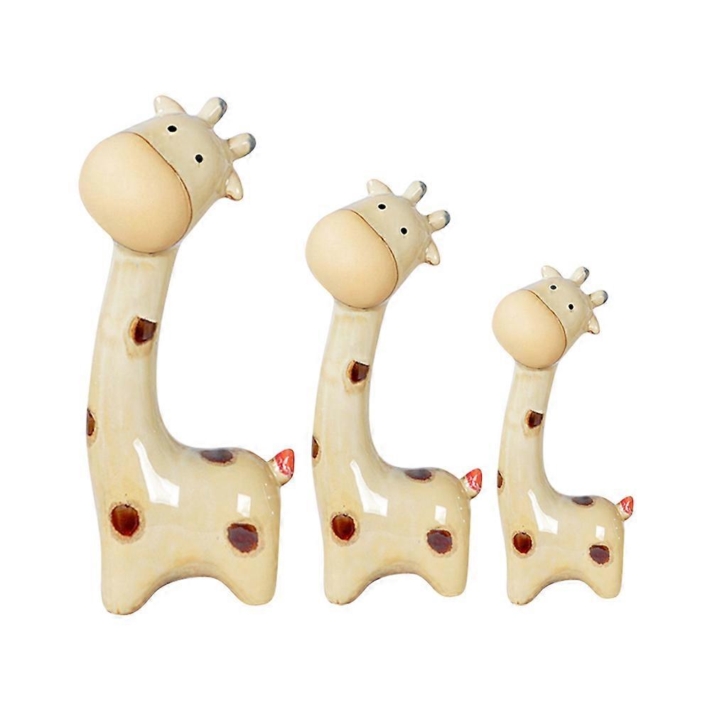 3Pcs Unique Decorative Deer Sculptures For Office Environment Chic Tabletop Adornment