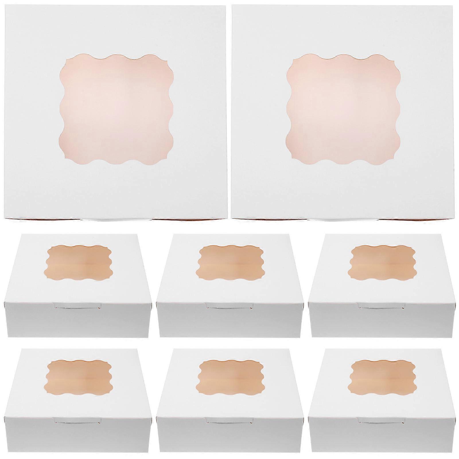 Cake Carrying Box Protective Storage Transparent Window Lid Simple Design 20Pack