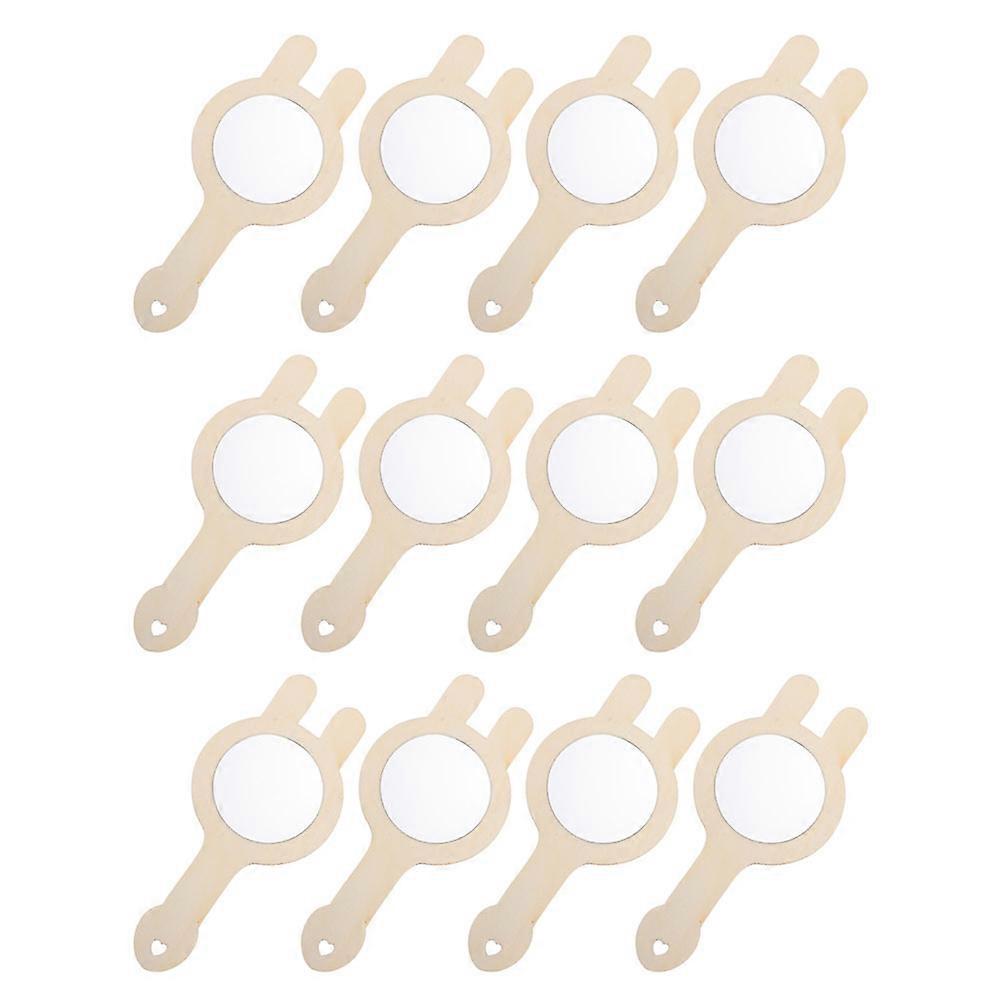 Craft Mirrors Kids Handheld Mirror DIY Activities Home Decoration Simple Design Rabbit Shape 12Pcs